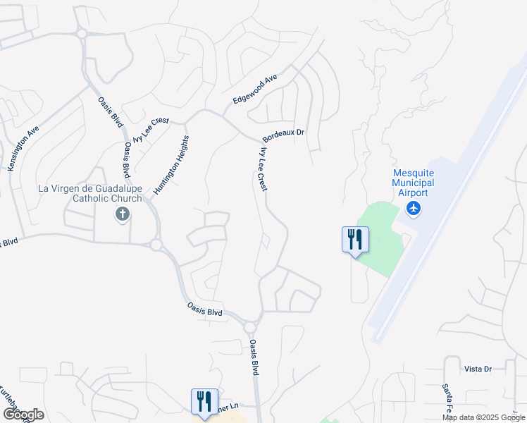 map of restaurants, bars, coffee shops, grocery stores, and more near 1294 Montrose Crest in Mesquite