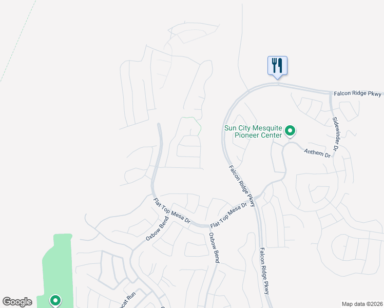 map of restaurants, bars, coffee shops, grocery stores, and more near 1361 White Water Way in Mesquite