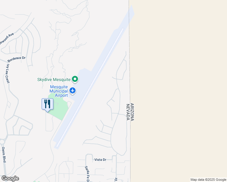 map of restaurants, bars, coffee shops, grocery stores, and more near 1309 Vista Del Monte Drive in Mesquite