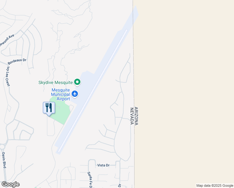 map of restaurants, bars, coffee shops, grocery stores, and more near 1309 Vista Del Monte Drive in Mesquite