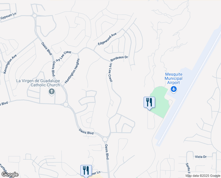 map of restaurants, bars, coffee shops, grocery stores, and more near 1300 Montrose Crest in Mesquite