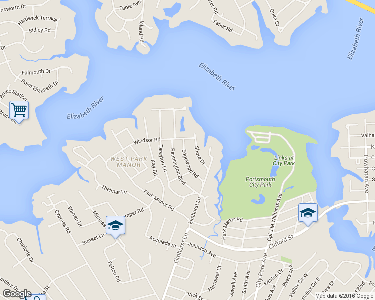 map of restaurants, bars, coffee shops, grocery stores, and more near 312 Edgewood Road in Portsmouth