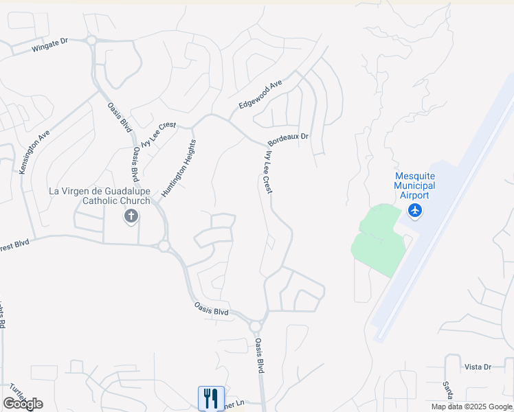 map of restaurants, bars, coffee shops, grocery stores, and more near 1313 Montrose Crest in Mesquite