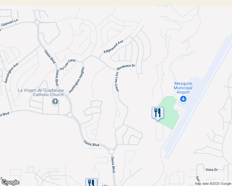 map of restaurants, bars, coffee shops, grocery stores, and more near 1324 Montrose Crest in Mesquite