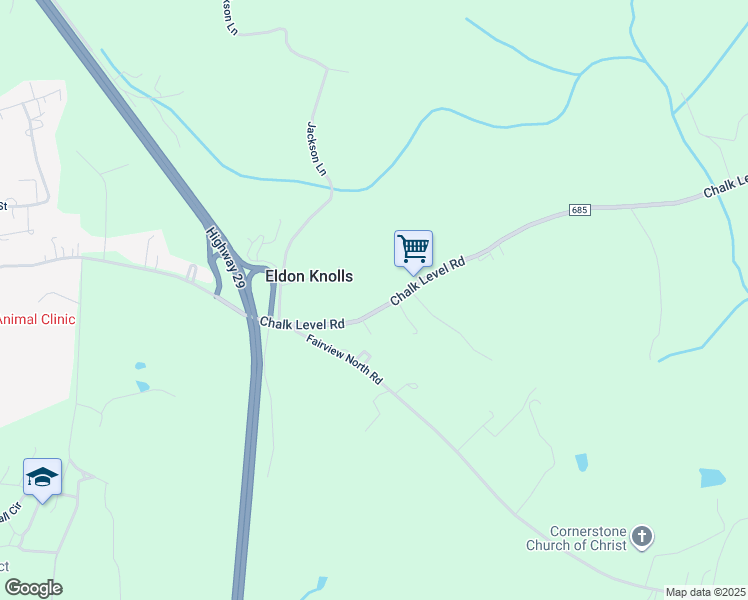 map of restaurants, bars, coffee shops, grocery stores, and more near 1219 Chalk Level Road in Chatham