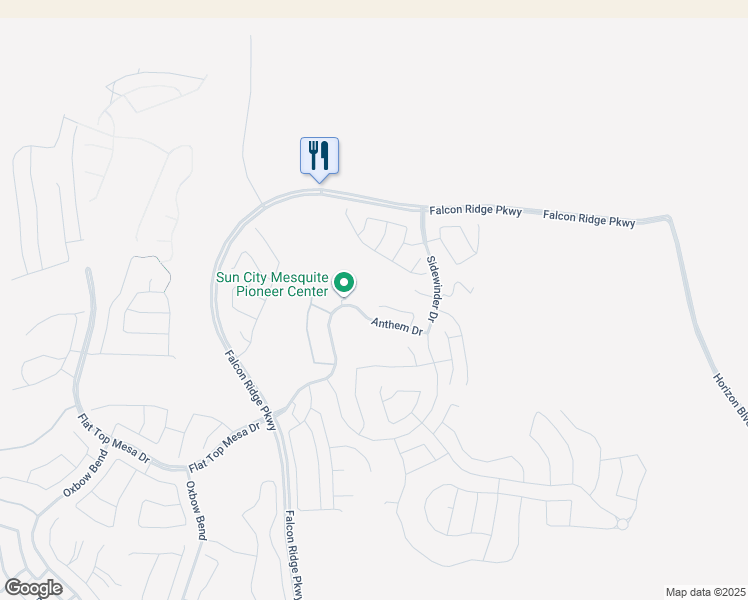 map of restaurants, bars, coffee shops, grocery stores, and more near 1120 Prairie Schooner Court in Mesquite