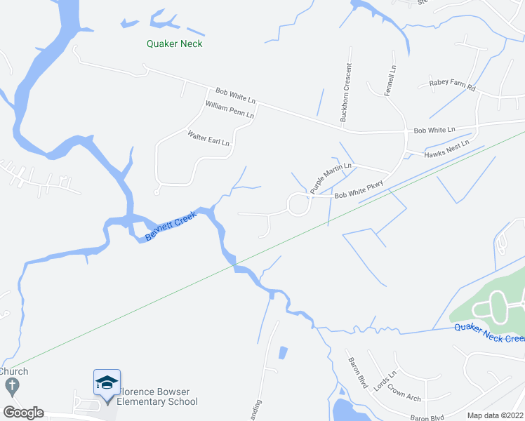 map of restaurants, bars, coffee shops, grocery stores, and more near 410 Quaker Ridge Court in Suffolk