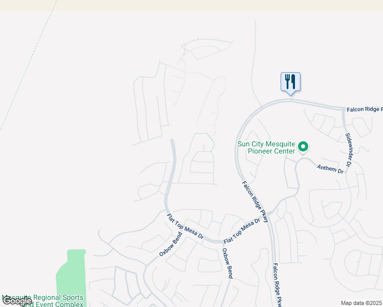 map of restaurants, bars, coffee shops, grocery stores, and more near 1348 Basin View in Mesquite