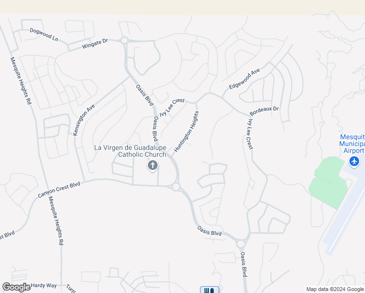 map of restaurants, bars, coffee shops, grocery stores, and more near 1350 Huntington Heights in Mesquite