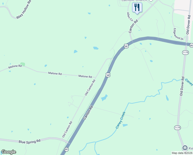 map of restaurants, bars, coffee shops, grocery stores, and more near 2301 Canton Road in Cadiz