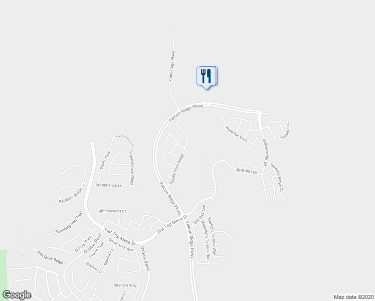 map of restaurants, bars, coffee shops, grocery stores, and more near 1360 Saddle Horn Ridge in Mesquite