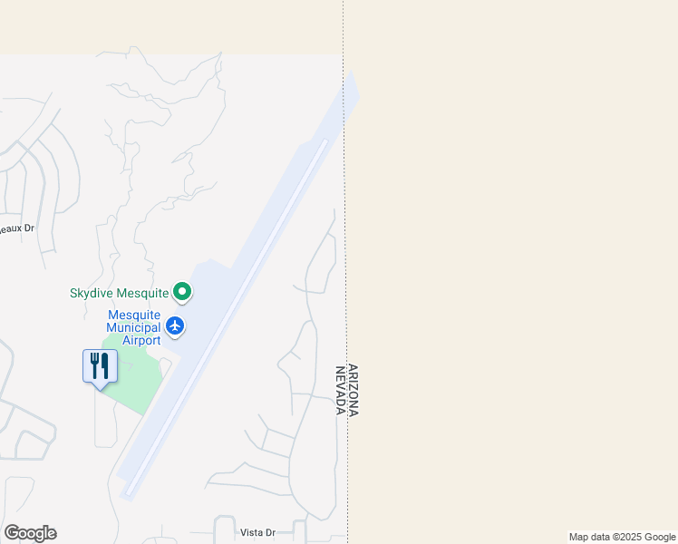 map of restaurants, bars, coffee shops, grocery stores, and more near 1390 Vista Del Ciudad Drive in Mesquite