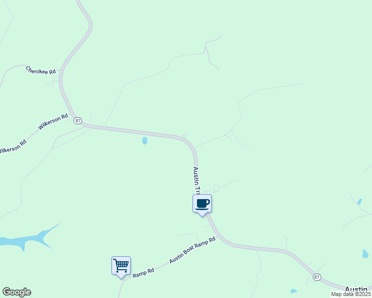 map of restaurants, bars, coffee shops, grocery stores, and more near Austin Tracy Rd in Barren