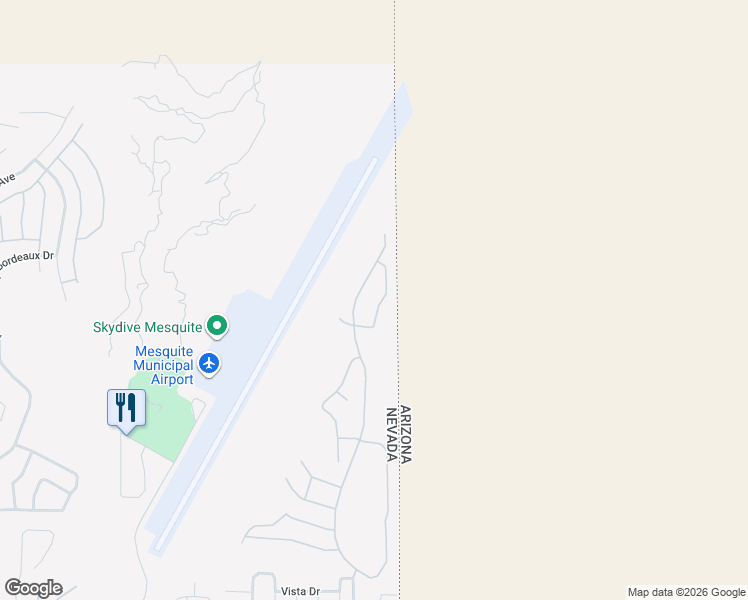 map of restaurants, bars, coffee shops, grocery stores, and more near 1407 Vista Del Ciudad Drive in Mesquite