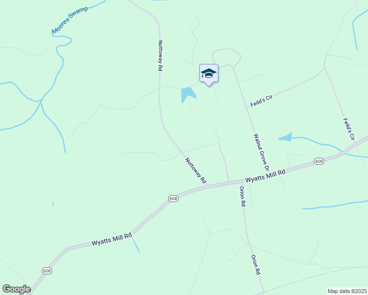 map of restaurants, bars, coffee shops, grocery stores, and more near 211 Nottoway Road in Jarratt