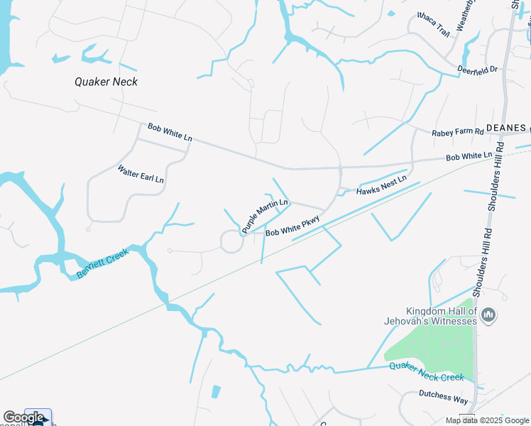 map of restaurants, bars, coffee shops, grocery stores, and more near 237 Purple Martin Lane in Suffolk
