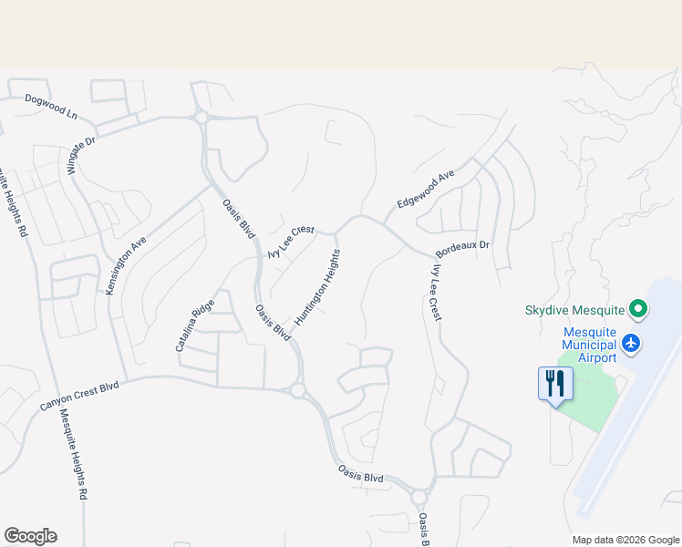 map of restaurants, bars, coffee shops, grocery stores, and more near 1410 Huntington Heights in Mesquite