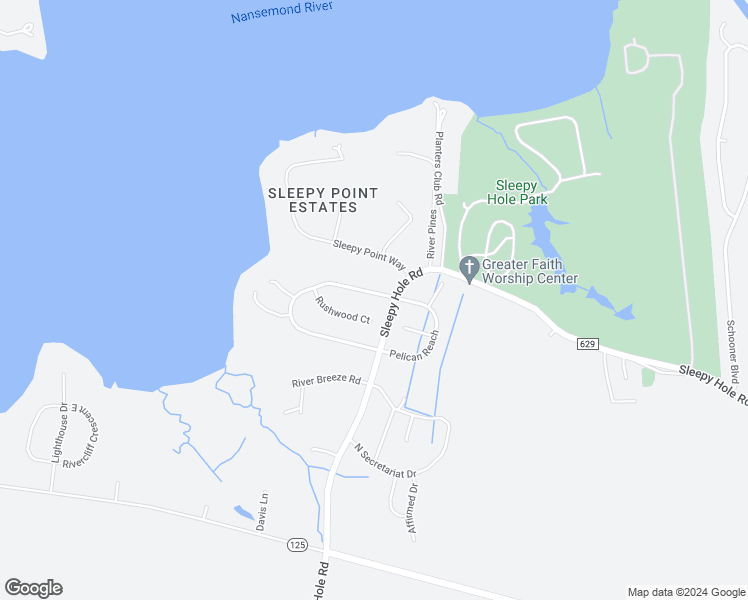 map of restaurants, bars, coffee shops, grocery stores, and more near 103 Nansemond Pointe Drive in Suffolk