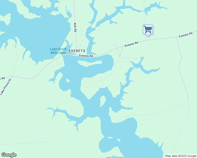 map of restaurants, bars, coffee shops, grocery stores, and more near 6025 Everets Road in Suffolk