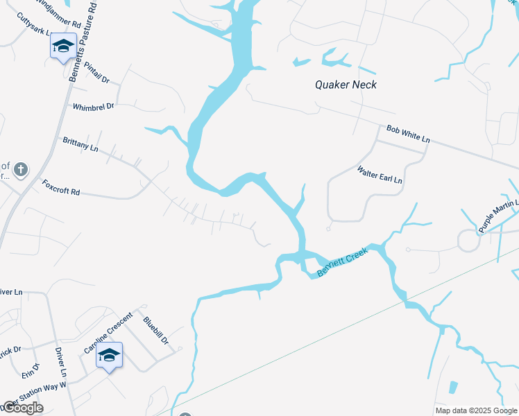 map of restaurants, bars, coffee shops, grocery stores, and more near 147 Brittany Lane in Suffolk