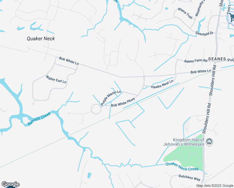 map of restaurants, bars, coffee shops, grocery stores, and more near 231 Purple Martin Lane in Suffolk