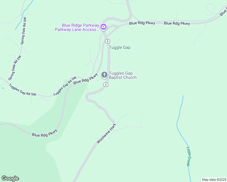 map of restaurants, bars, coffee shops, grocery stores, and more near 16172 Woolwine Highway in Floyd