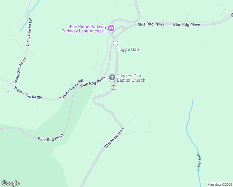map of restaurants, bars, coffee shops, grocery stores, and more near 16172 Woolwine Highway in Floyd