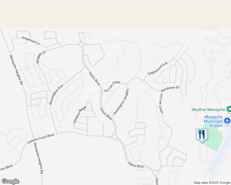 map of restaurants, bars, coffee shops, grocery stores, and more near 1428 Oakmont Ridge in Mesquite