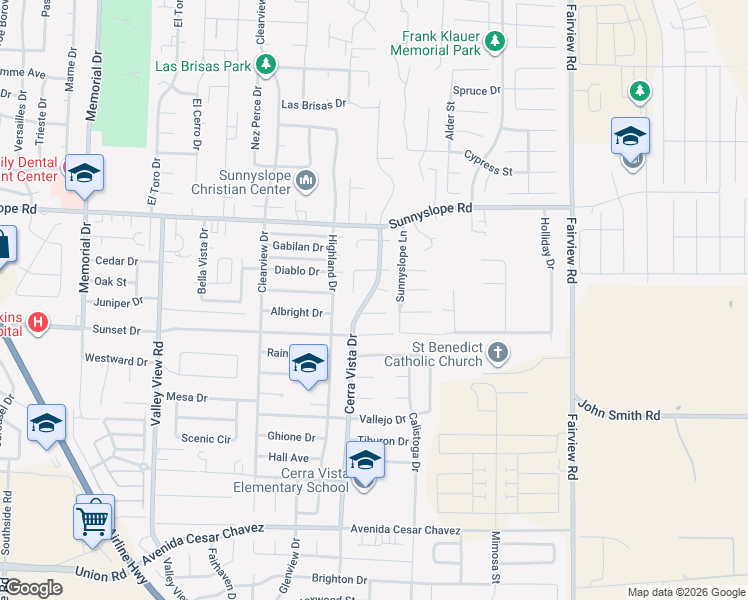 map of restaurants, bars, coffee shops, grocery stores, and more near 1607 Bodega Court in Hollister