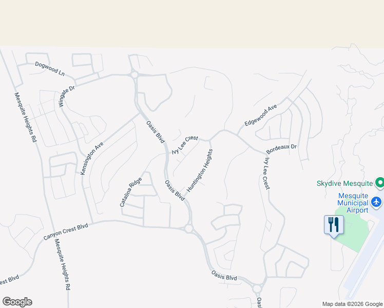 map of restaurants, bars, coffee shops, grocery stores, and more near 1432 Oakmont Ridge in Mesquite