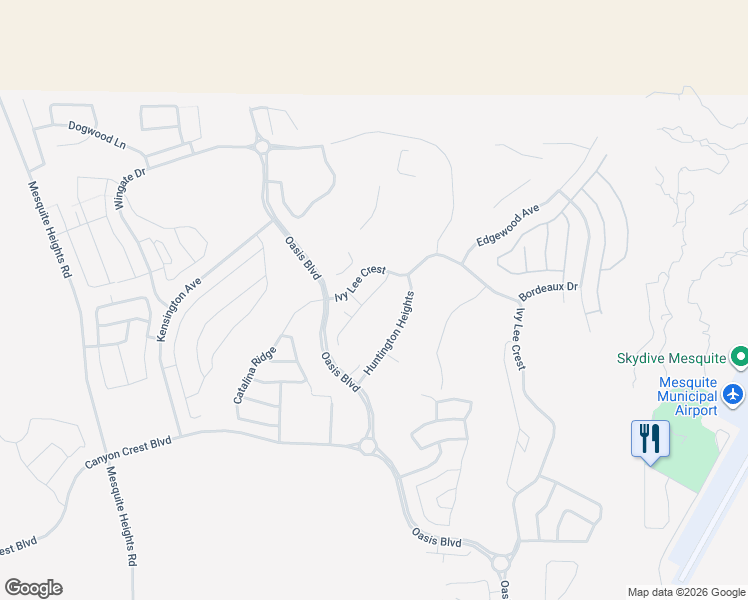map of restaurants, bars, coffee shops, grocery stores, and more near 1432 Oakmont Ridge in Mesquite