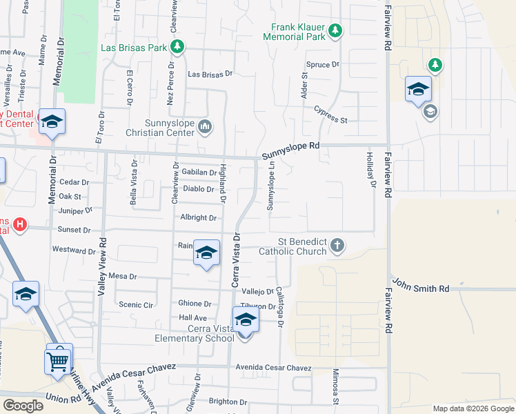 map of restaurants, bars, coffee shops, grocery stores, and more near 1771 Sunnyslope Lane in Hollister