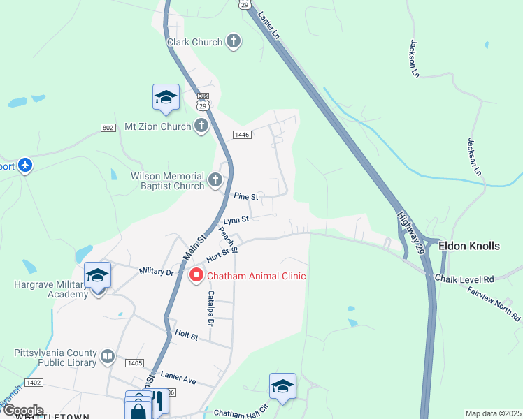 map of restaurants, bars, coffee shops, grocery stores, and more near 20 Lynn Street in Chatham