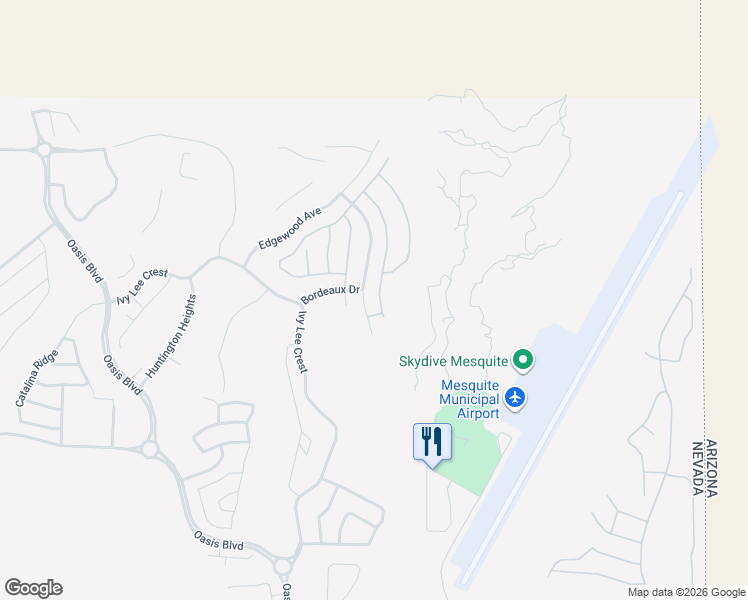 map of restaurants, bars, coffee shops, grocery stores, and more near 1435 Pomegranate Trail in Mesquite