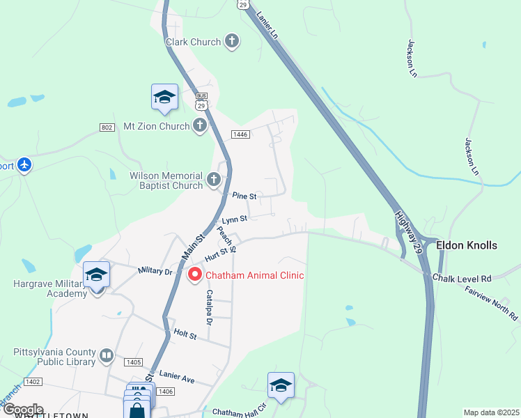 map of restaurants, bars, coffee shops, grocery stores, and more near 20 Lynn Street in Chatham
