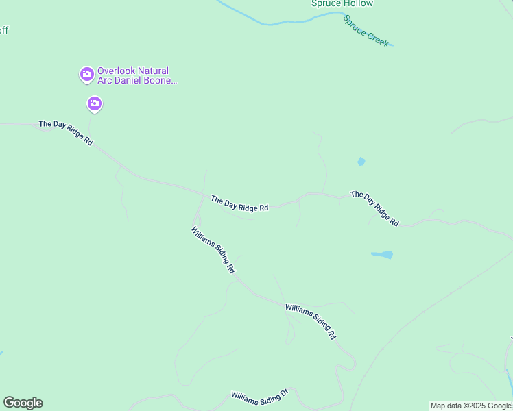 map of restaurants, bars, coffee shops, grocery stores, and more near The Day Ridge Road in Parkers Lake