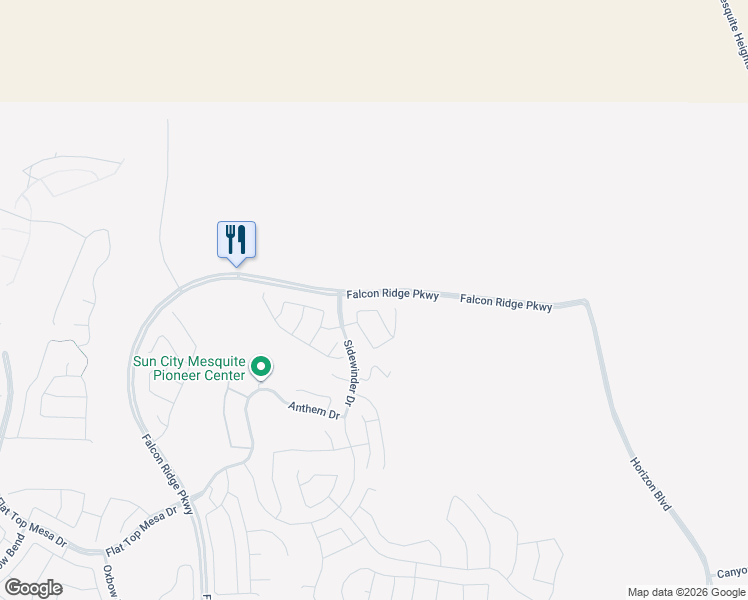 map of restaurants, bars, coffee shops, grocery stores, and more near 1400 Firefly Run in Mesquite