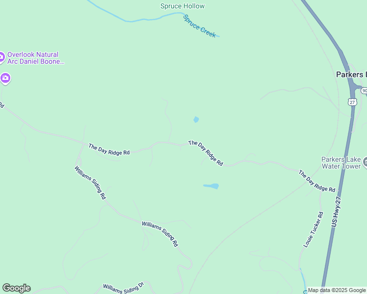map of restaurants, bars, coffee shops, grocery stores, and more near The Day Ridge Road in Whitley City
