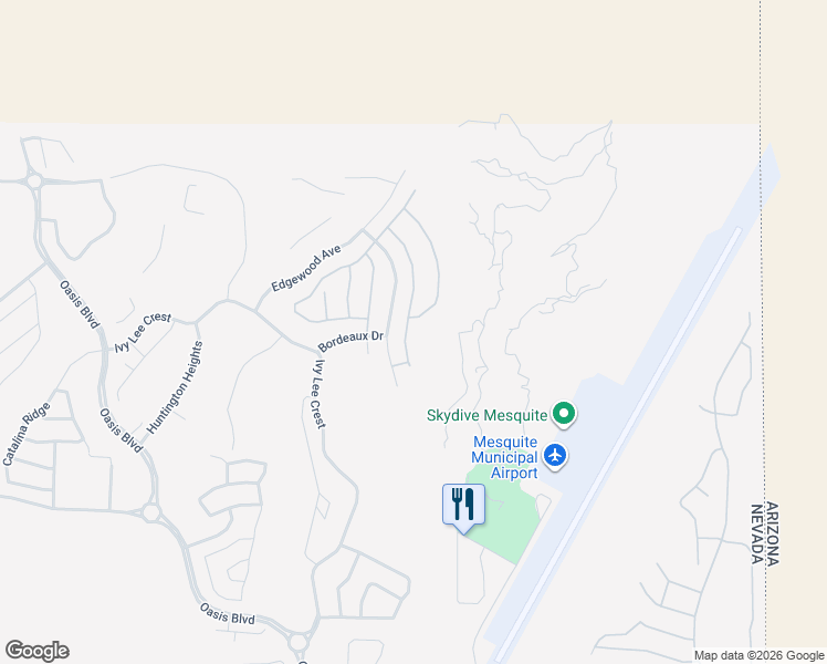 map of restaurants, bars, coffee shops, grocery stores, and more near 1465 Pomegranate Trail in Mesquite