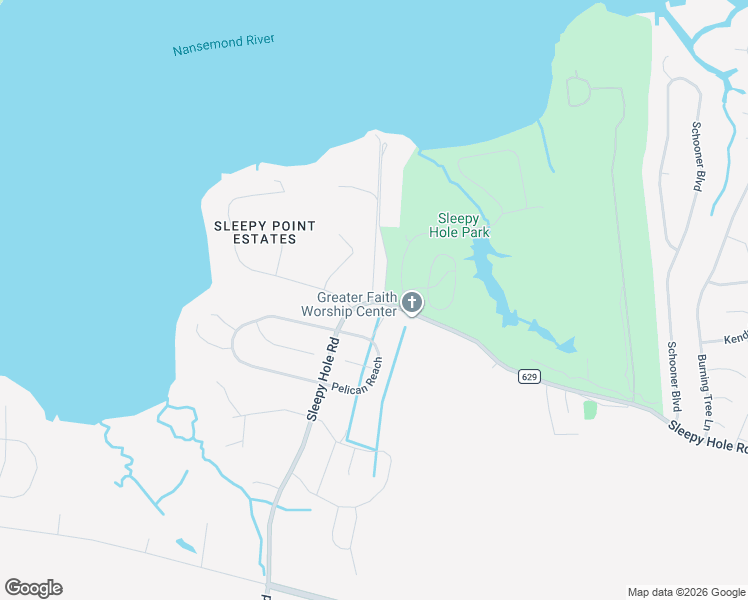 map of restaurants, bars, coffee shops, grocery stores, and more near 4548 River Pines in Suffolk