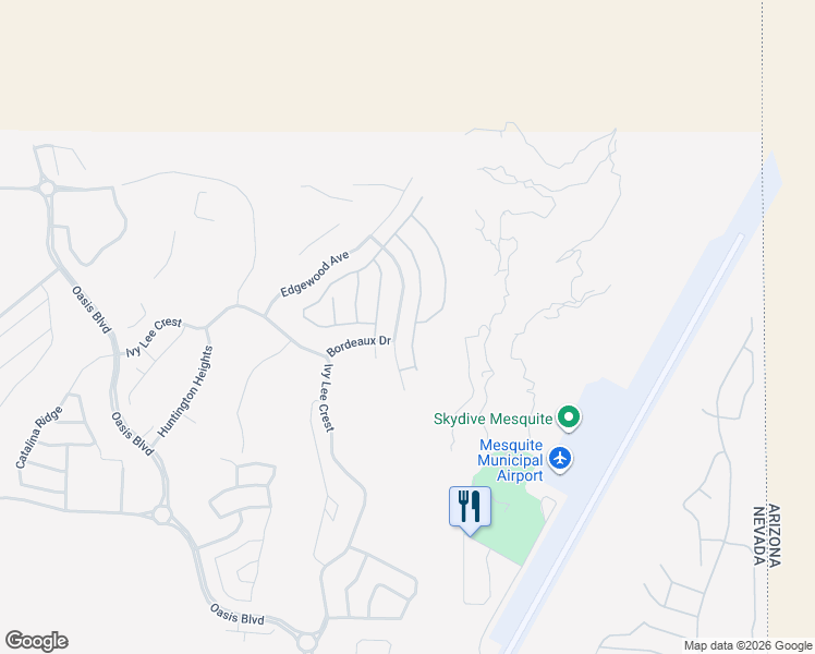 map of restaurants, bars, coffee shops, grocery stores, and more near 1465 Pomegranate Trail in Mesquite