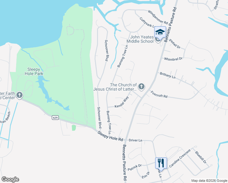 map of restaurants, bars, coffee shops, grocery stores, and more near 4488 Chatham Road in Suffolk