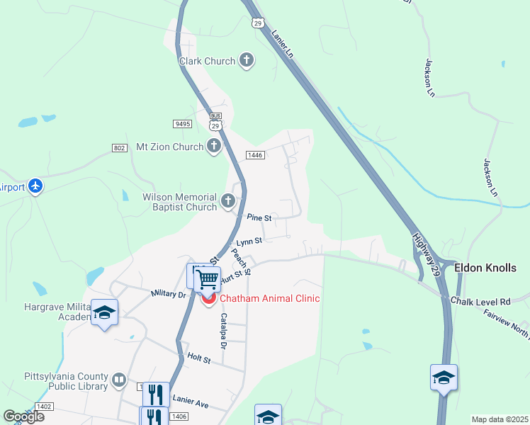 map of restaurants, bars, coffee shops, grocery stores, and more near 11 Pine St in Chatham