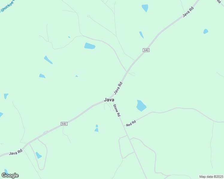 map of restaurants, bars, coffee shops, grocery stores, and more near 2985 Java Road in Java
