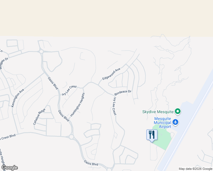 map of restaurants, bars, coffee shops, grocery stores, and more near 11 Dancing Sky Trail in Mesquite