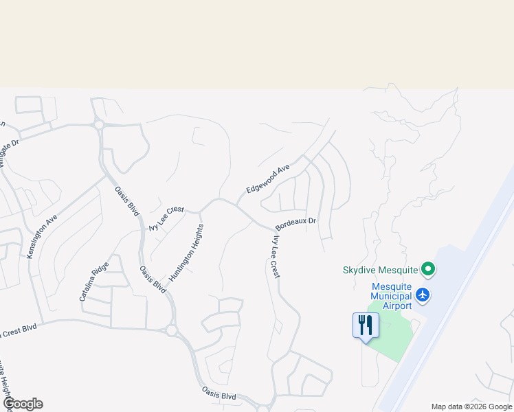 map of restaurants, bars, coffee shops, grocery stores, and more near 11 Dancing Sky Trail in Mesquite