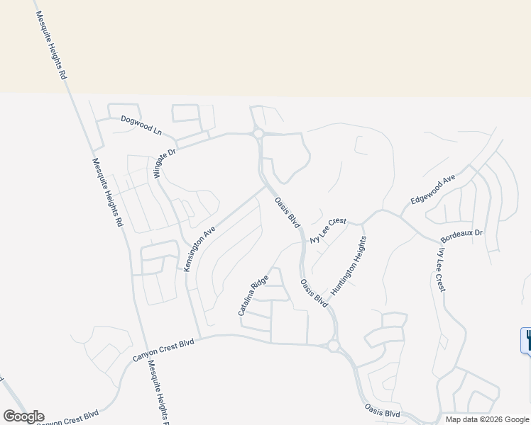 map of restaurants, bars, coffee shops, grocery stores, and more near 1472 Blue Ridge Trail in Mesquite