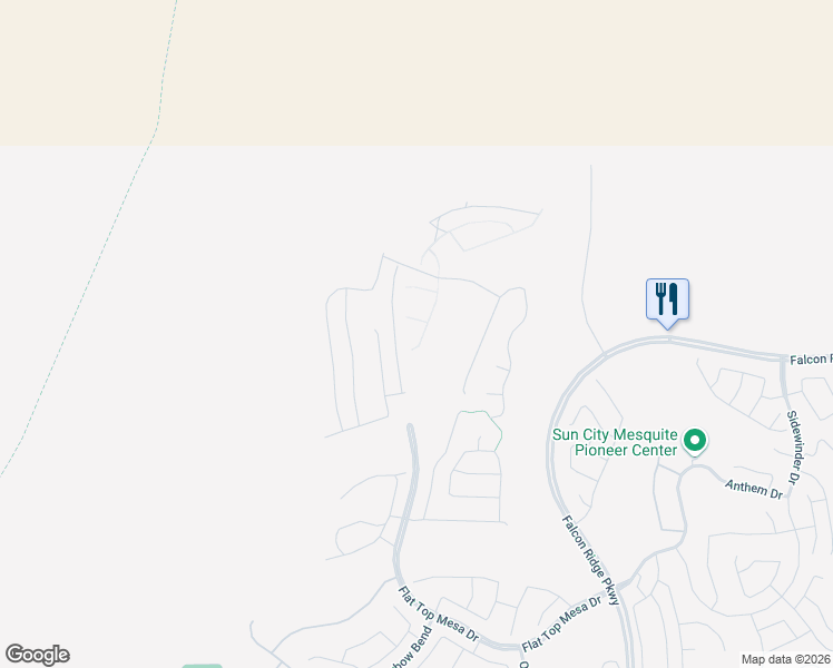 map of restaurants, bars, coffee shops, grocery stores, and more near 1201 Flat Top Mesa Drive in Mesquite