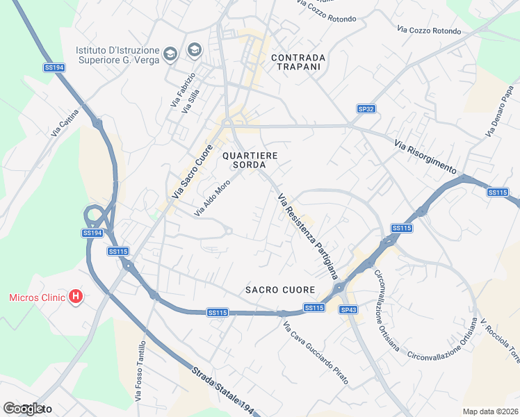 map of restaurants, bars, coffee shops, grocery stores, and more near 381 Via Resistenza Partigiana in Modica