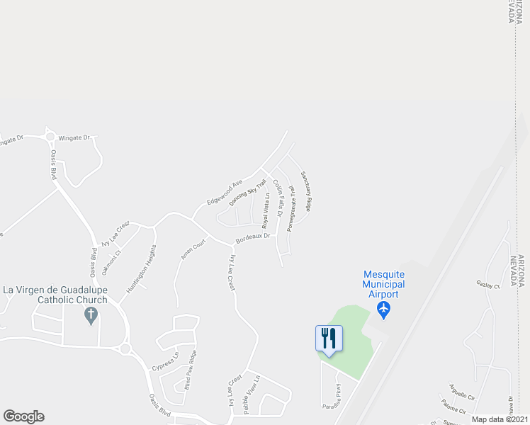 map of restaurants, bars, coffee shops, grocery stores, and more near Royal Vista Lane in Mesquite